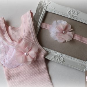 Pink Lace Singlet Headband Set - SC75